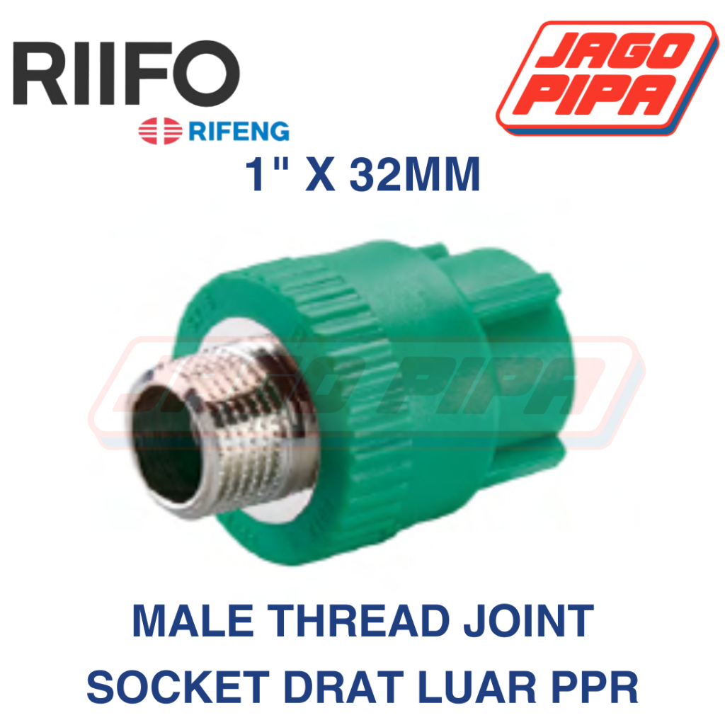 Jual RIIFO PPR Sock Drat Luar 32 x 1 Inch Male Thread Joint 32 mm x 1 ...