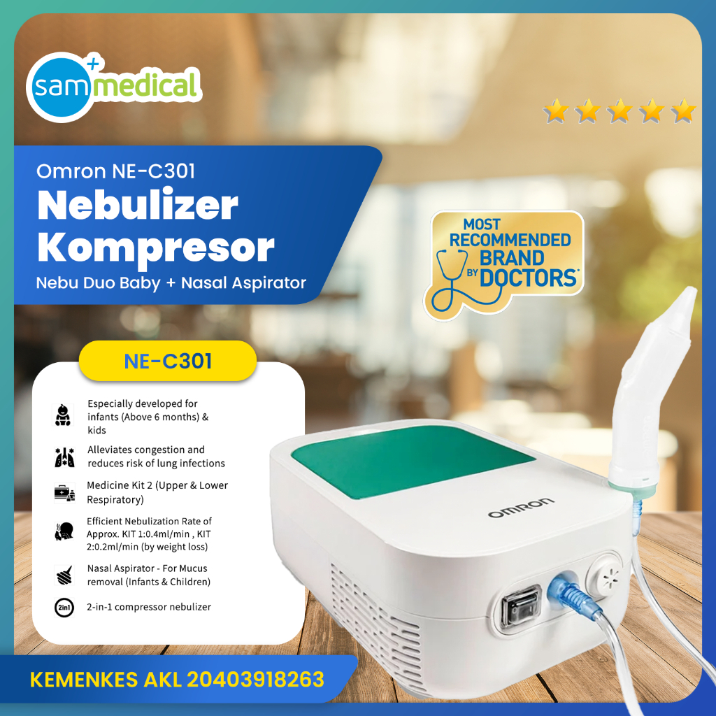 Jual Omron Compressor Nebulizer Bayi & Nasal Aspirator Duo Baby NE-C301 ...