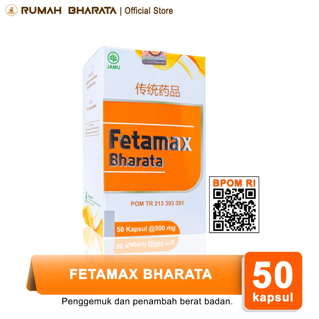 Obat Herbal Penggemuk Badan Efektif - Fetamax Bharata - Kemasan 500mg Isi 50 Kapsul BPOM - 100% Bergaransi Original
