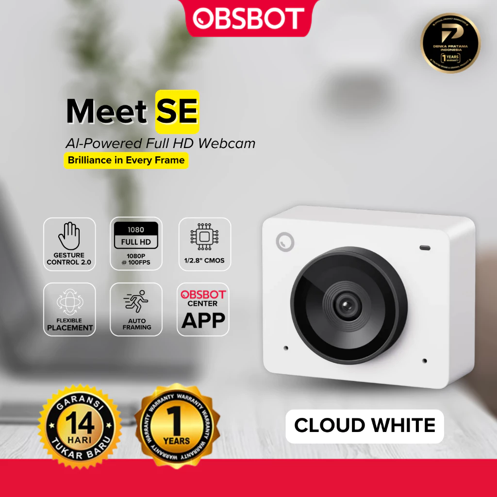 OBSBOT Meet SE 1080P AI-Powered Streaming Camera - CLOUD WHITE