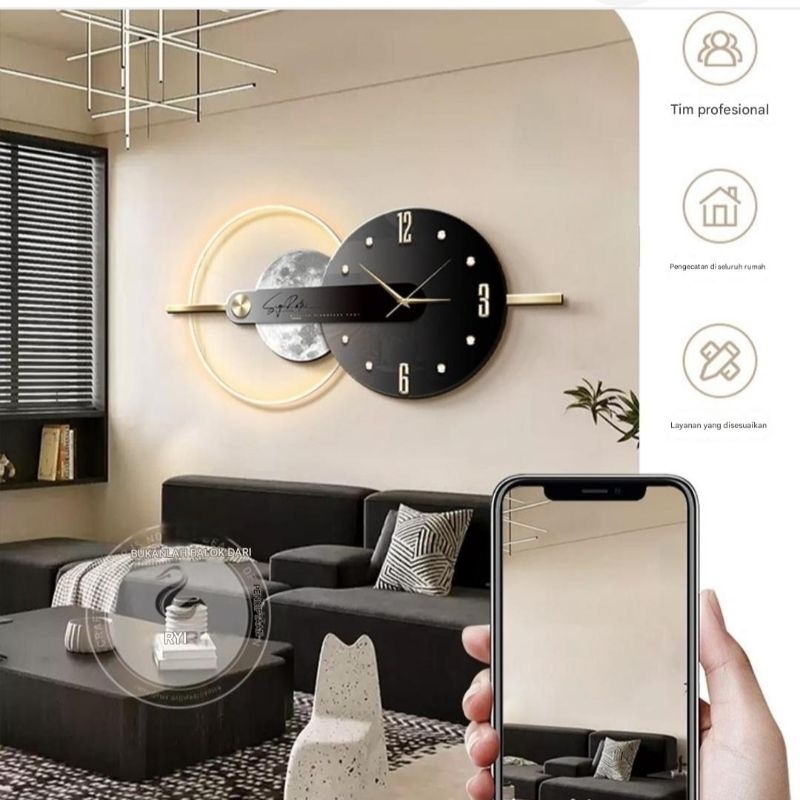 Jual jam dinding LED akrilik modern luxury | Shopee Indonesia