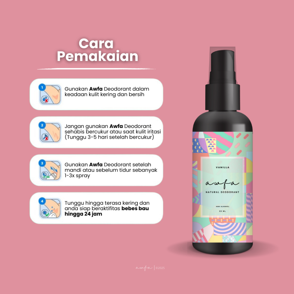 Jual Paket Hemat 3 Botol Awfa Natural Deodorant Semprot Alami Tawas ...