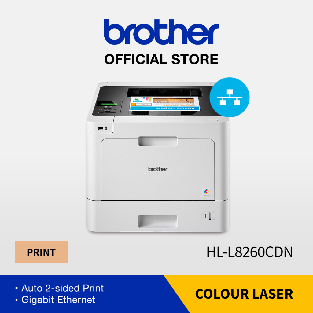 Printer Brother HL-L8260CDN Laser Colour Print Only Duplex Network - Resmi