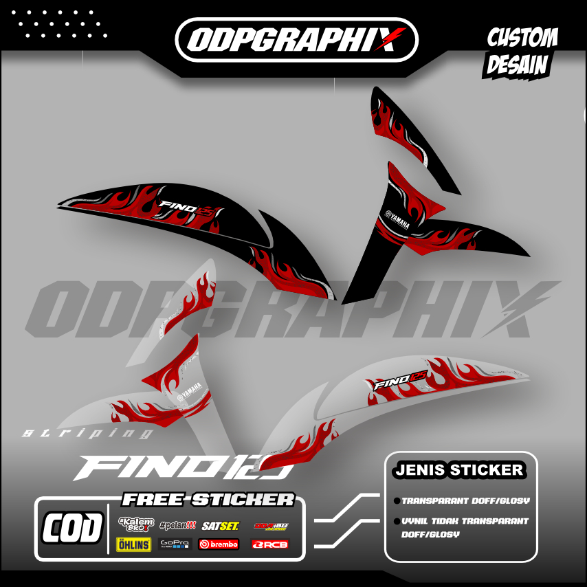 Jual STIKER STRIPING TRANSPARAN YAMAHA FINO FACELIFT LIS STICKER UV ...