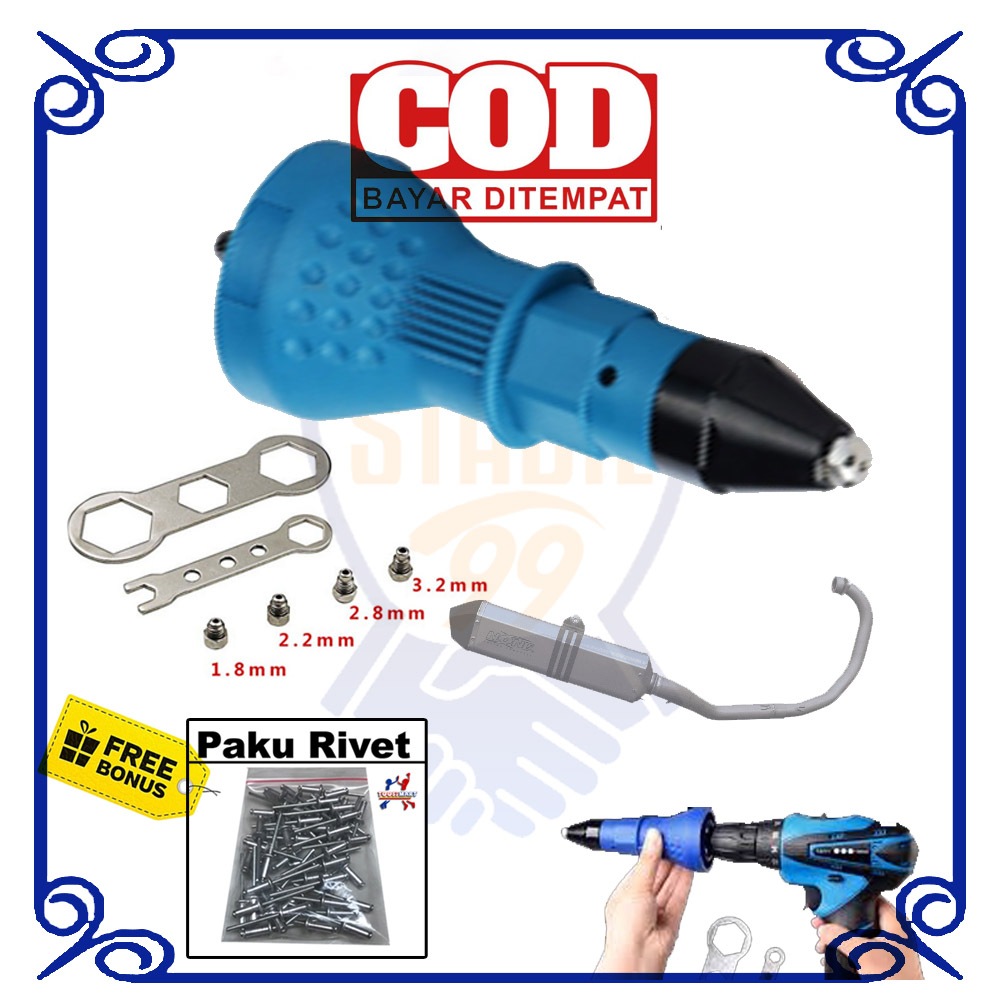 Jual Adaptor Mesin Bor Listrik / Cordless Tang Rivet Adapter Paku Rifet ...