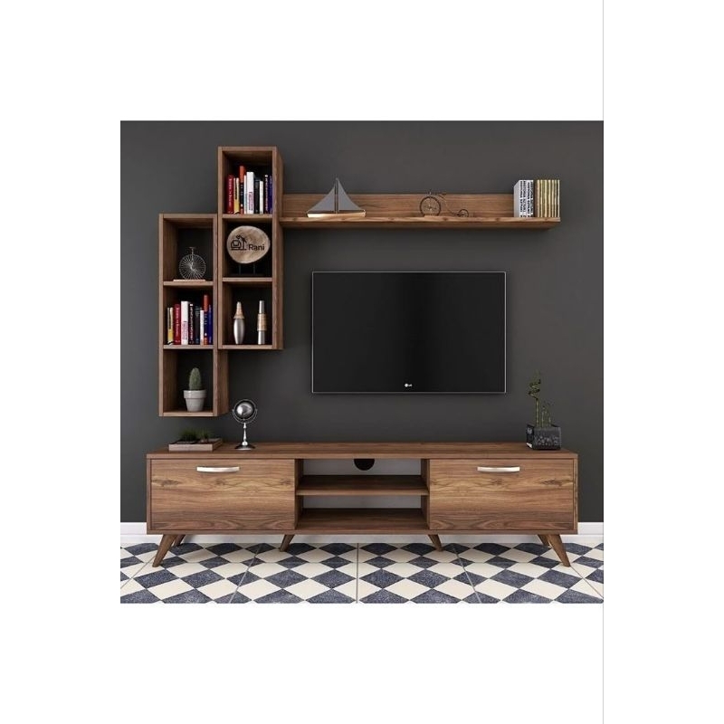 Jual Backdrop TV Rak Buku Minimalis ( Tanpa Meja ) | Shopee Indonesia