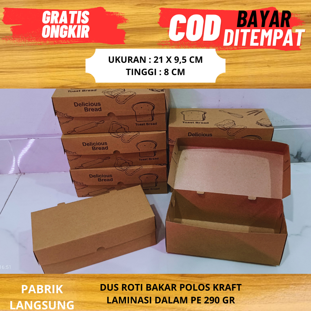 Jual Dus Roti Bakar / Box Roti Bakar Bandung / Kemasan Roti Bakar ...