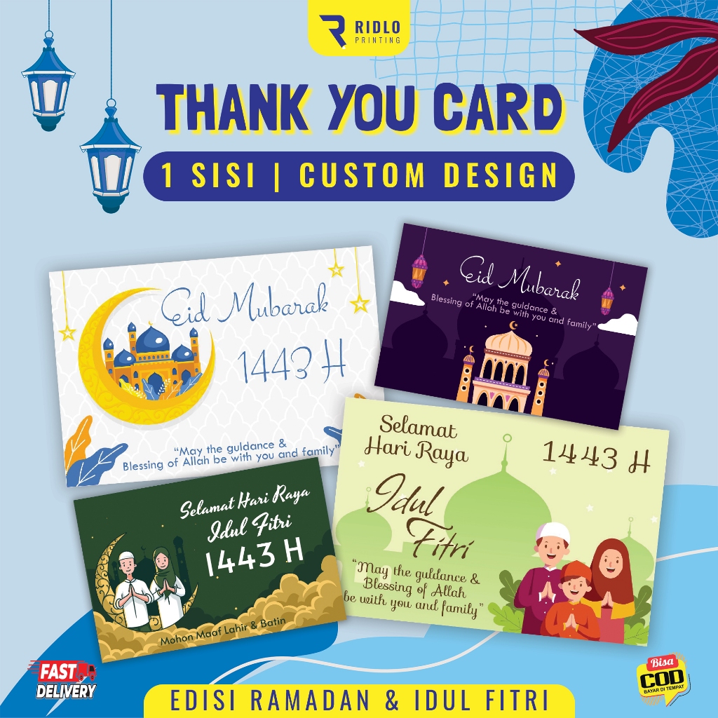 Jual THANK YOU CARD LEBARAN CUSTOM DESIGN | KARTU HAMPERS | RAMADHAN ...