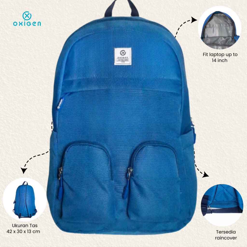 Jual Oxigen Dusty Tas Ransel Laptop Wanita Polyester Backpack Free ...