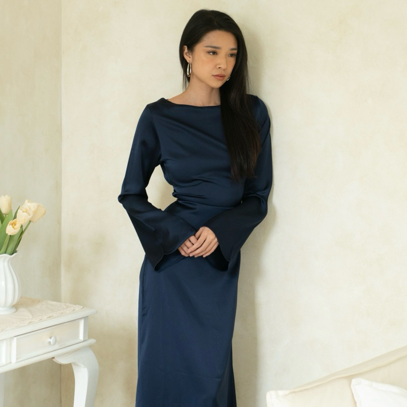 Jual CLEA DRESS | ROOHA | Basic Satin Dress Panjang Wanita Terusan ...
