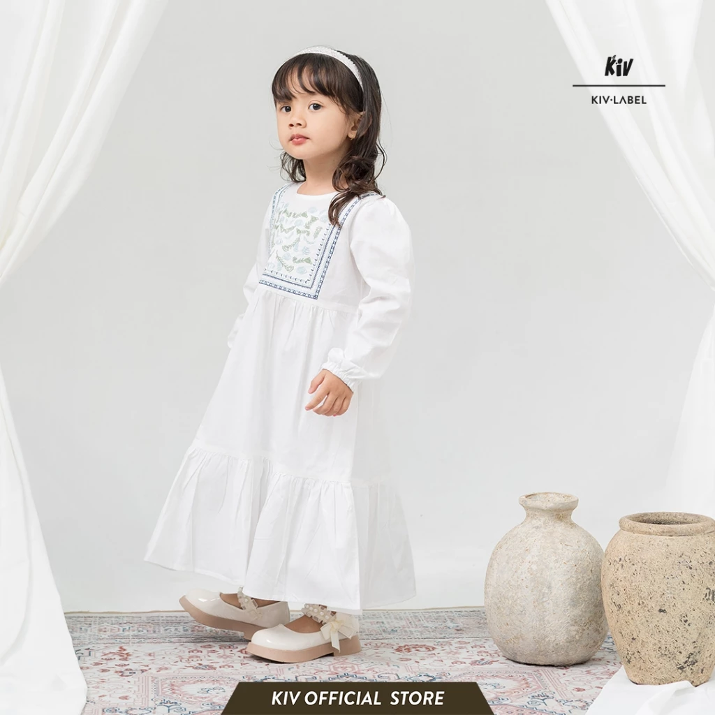 Baju muslim anak perempuan putih untuk manasik haji TK dan SD