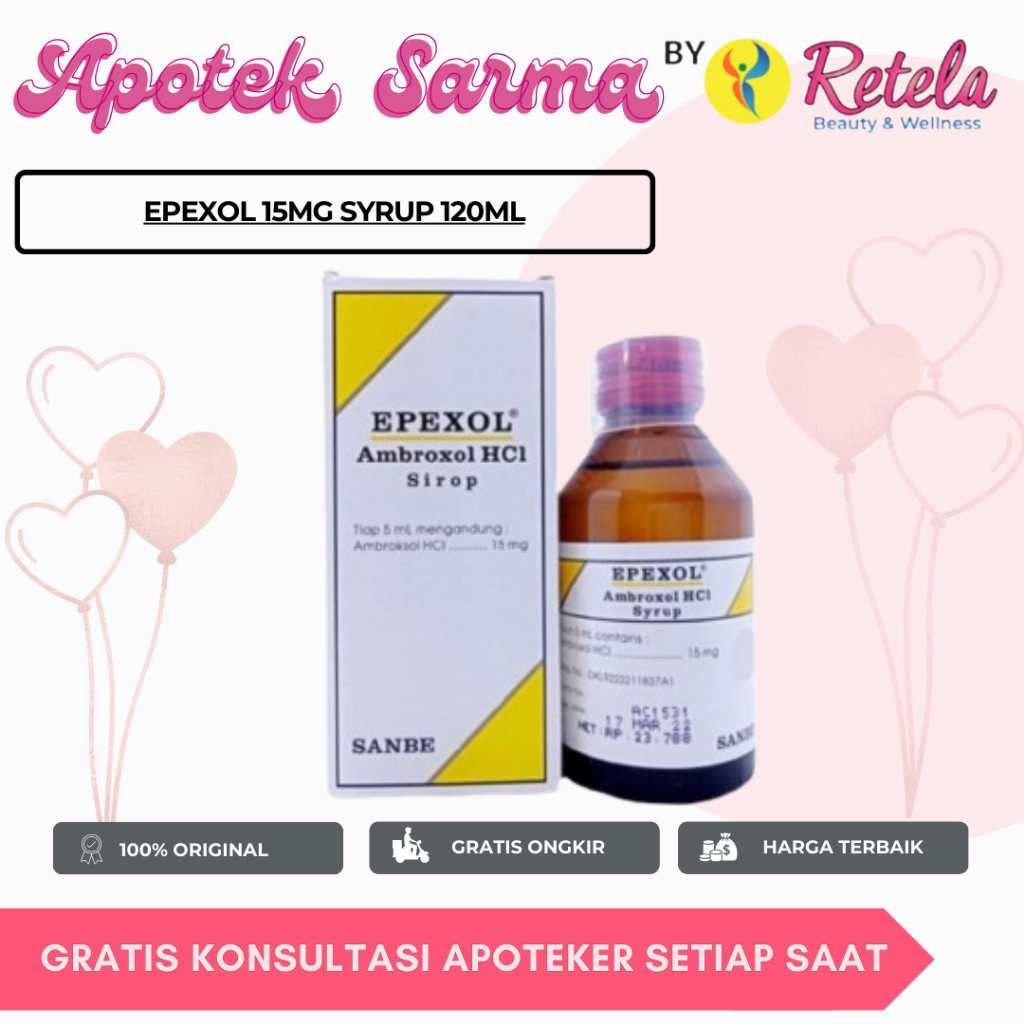 Jual EPEXOL 15MG SYRUP 120ML / AMBROXOL / BATUK BERDAHAK | Shopee Indonesia