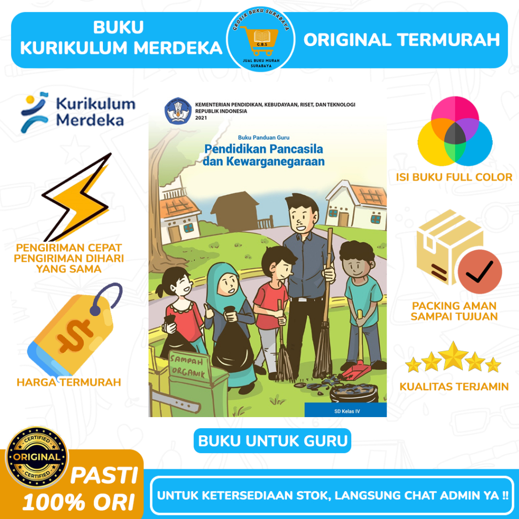 Jual Buku Panduan Guru PPKn Kelas 4 SD - Buku Paket Kumer - Kurikulum ...
