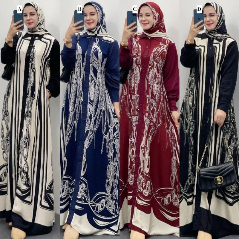 Jual Gita Series Dress Gamis Rayon Set Hijab | Shopee Indonesia