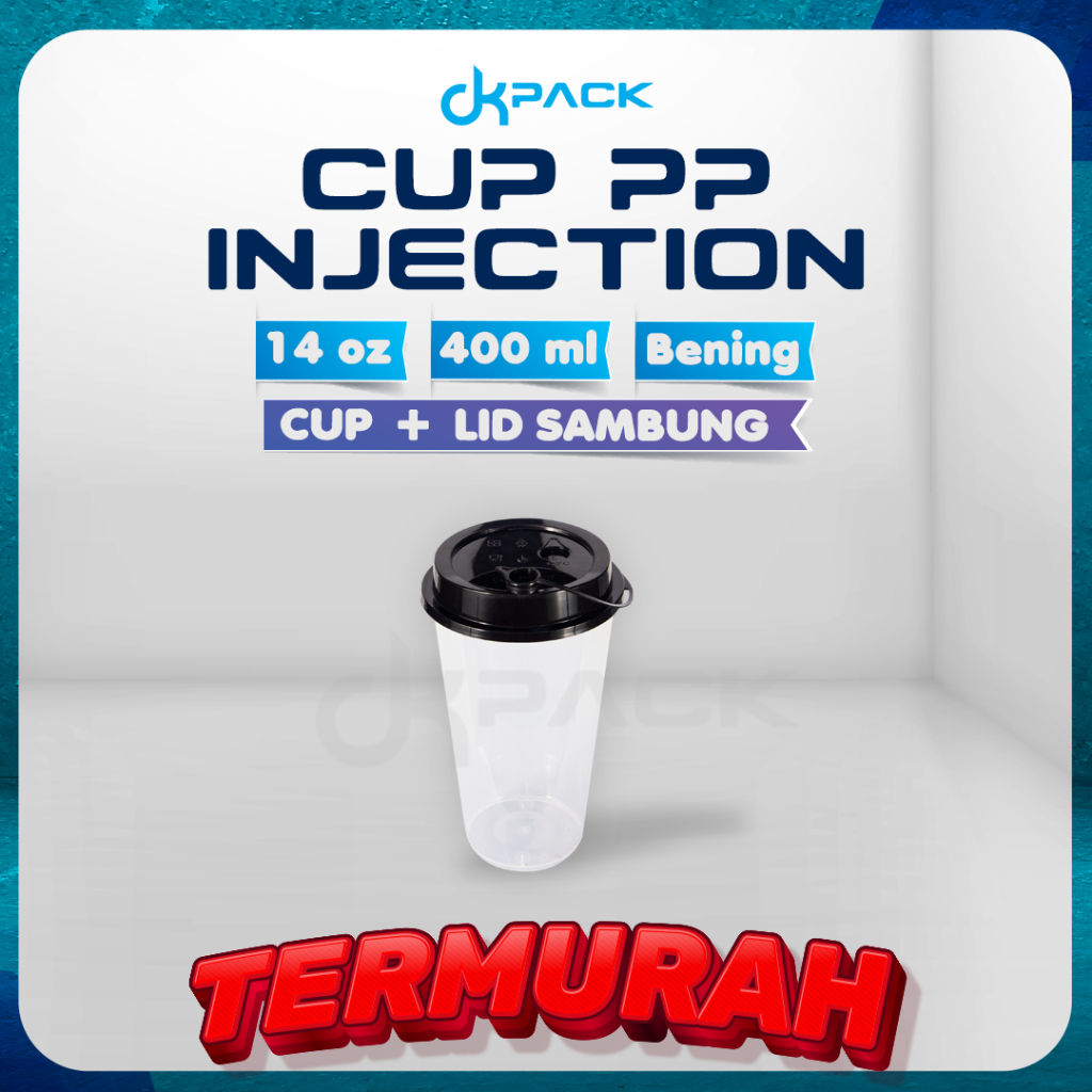 Jual Cup PP Injection Thinwall 14 oz (400 ml) Bening + Tutup Lid ...