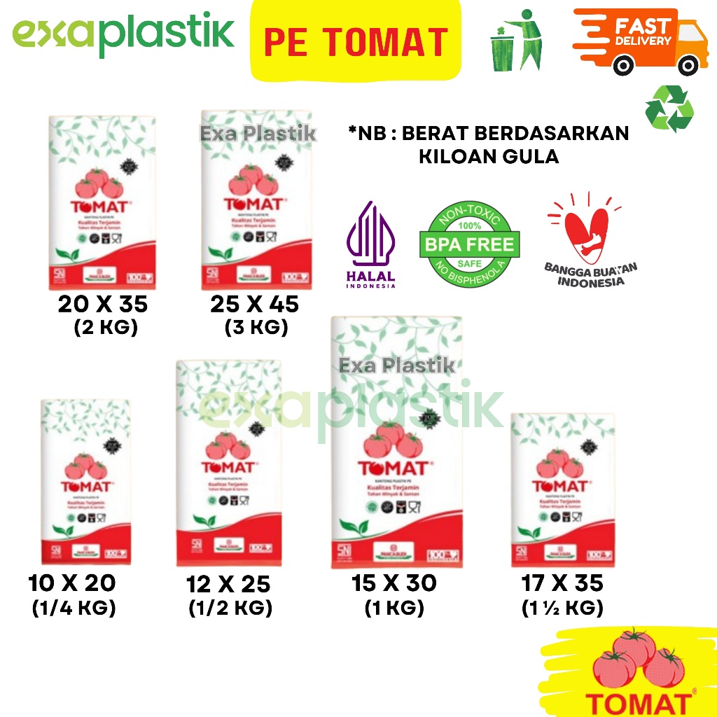 Jual Plastik PE Tomat 10x20 12x25 15x30 17x35 20x35 25x45 plastik ...