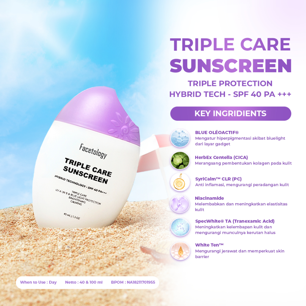 Facetology Triple Care Sunscreen Spf 40 Pa+++ 40ml - foto 2