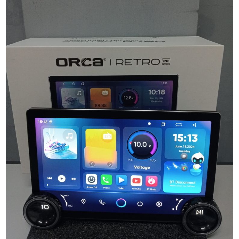 Jual HEAD UNIT ANDROID ORCA RETRO 6/256GB / ORCA RETRO DUAL KNOB ROTARY ...