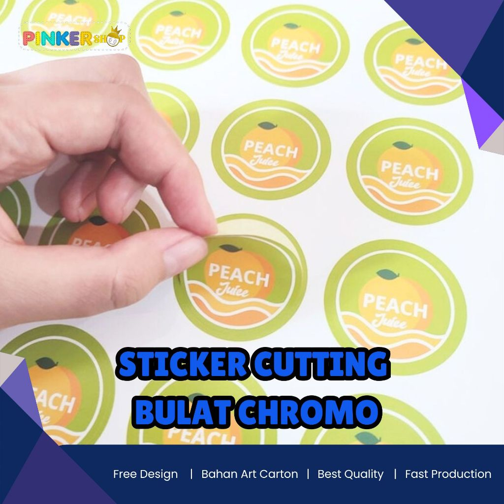 Jual CETAK STIKER CROMO / LABEL BULAT LABEL NAMA LABEL MAKANAN TOPLES ...