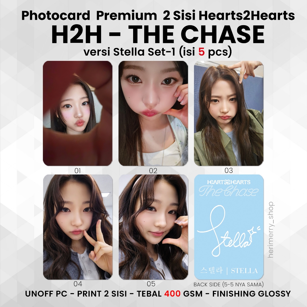 Jual (ISI 5/8 PCS) Photocard HEARTS2HEARTS THE CHASE - PC Premium
