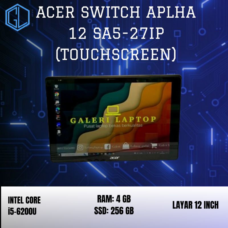 Écran pour Acer ASPIRE SWITCH ALPHA 12 SA5-271-594J