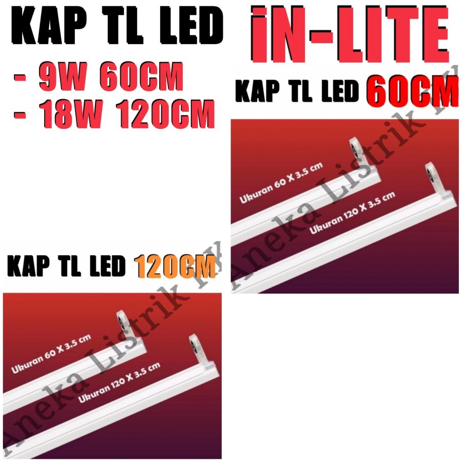 Jual INLITE RANGKA KAP LAMPU TL LED 8W 60CM 16W 18W 120CM 60 120 CM IN ...