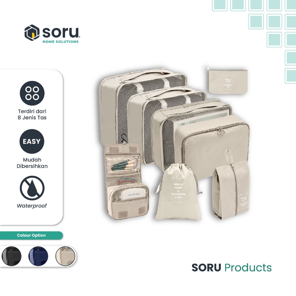 SORU Tas Travel Packing Organizer Set in Serbaguna Organizer  Storage Bag Luggage Bag - Main Image