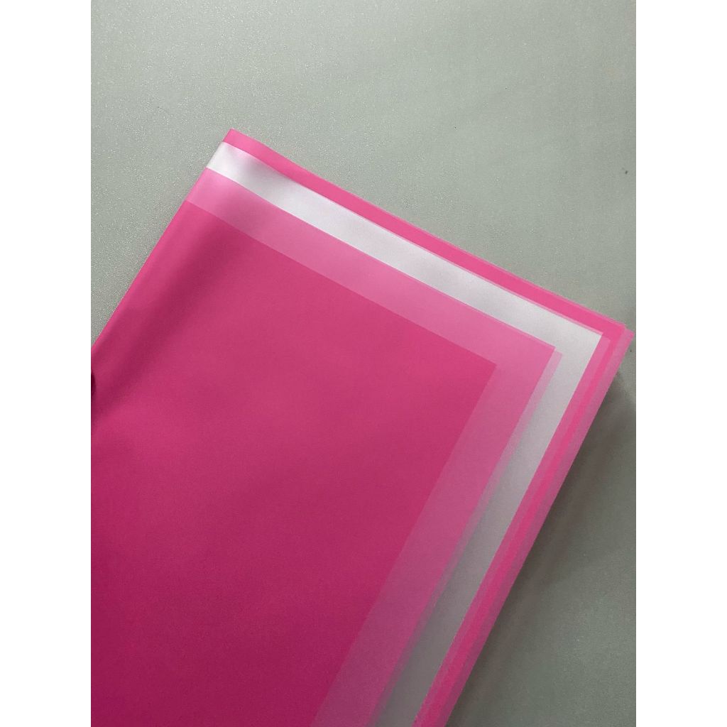 Jual [GROSIR] PASTEL WAXXY OPP WRAPPING PAPER TRANSPARENT FRAME GOLD ...
