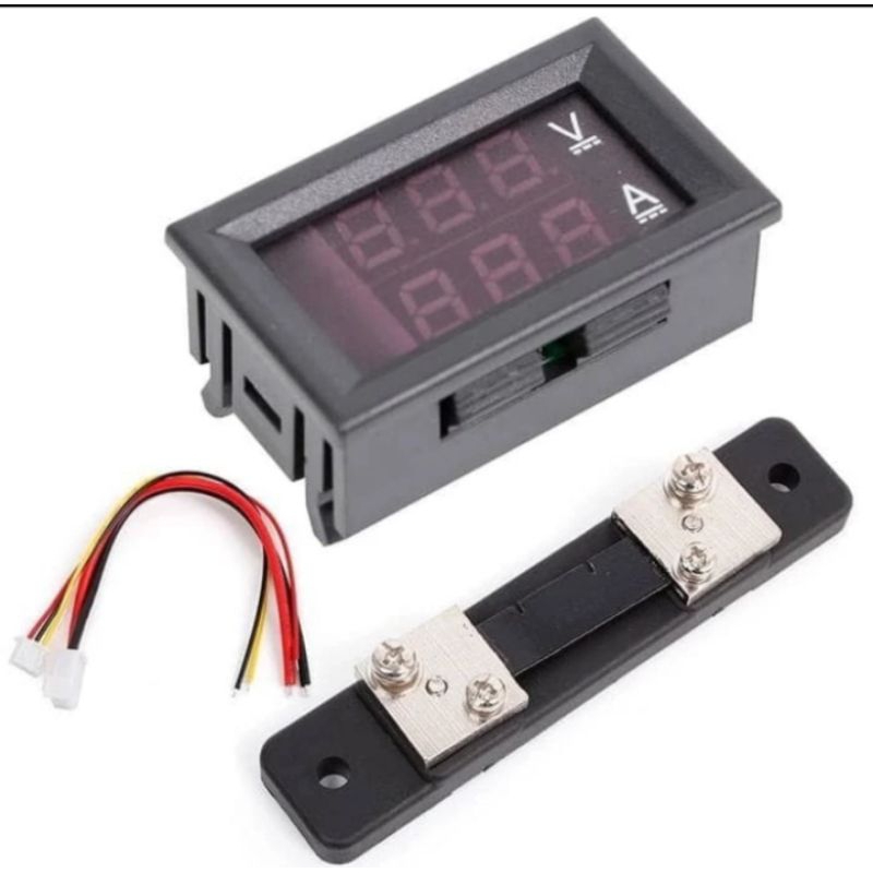 Voltmètre/ampèremètre Numérique DC 0-100V 0-50A - Double Affichage LED Pour Monitoring Batterie, Solaire
