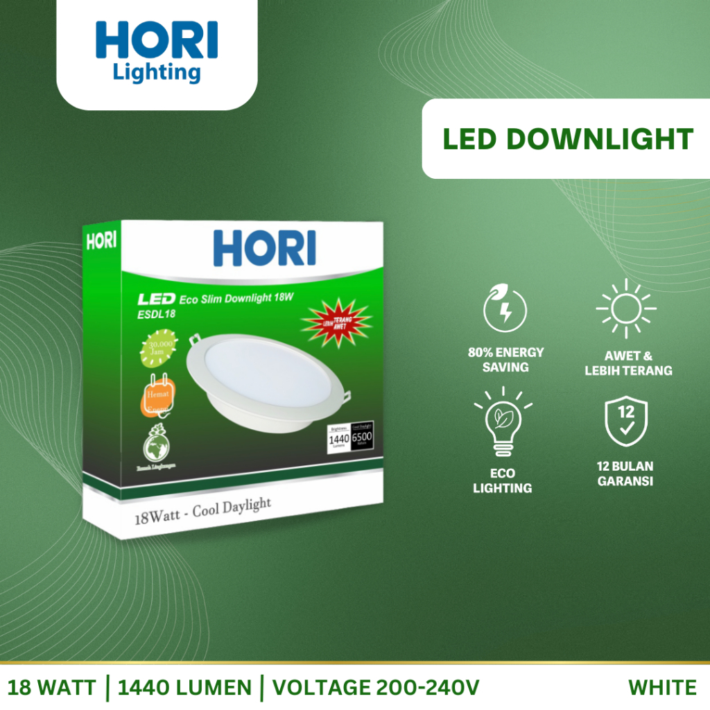 Jual HORI LED Downlight 18 Watt - White | Shopee Indonesia
