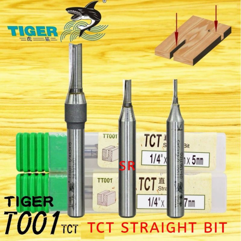 Jual Mata Router/ Profil Full TCT Straight Bits TIIGER Shank 1/4