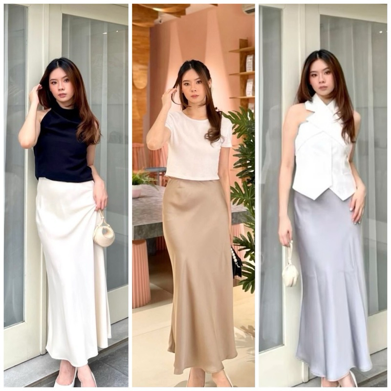 Jual Rok Satin Panjang Long Satin Rok Satin Silk Skirt Long Satin Silk ...