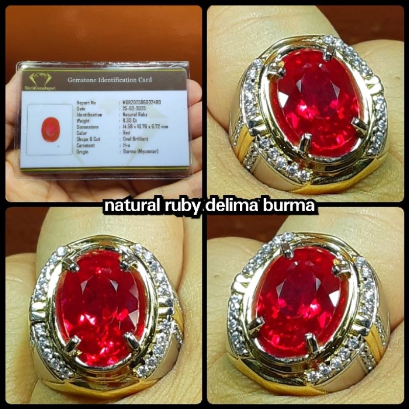 Jual natural batu delima ruby super ( asli pigeon blod jumbo ) | Shopee ...
