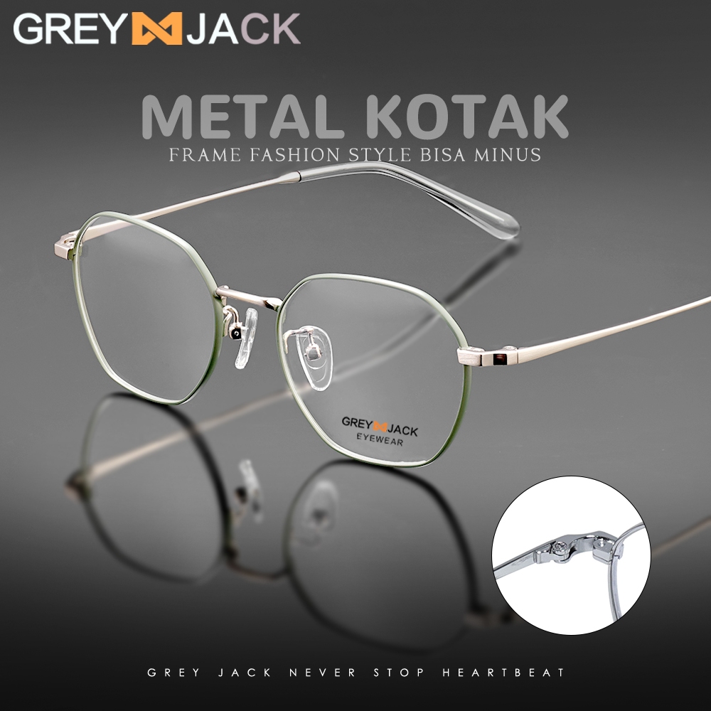Jual Grey Jack Frame Kacamata Model Semi Kotak Fashionable Bahan Metal ...
