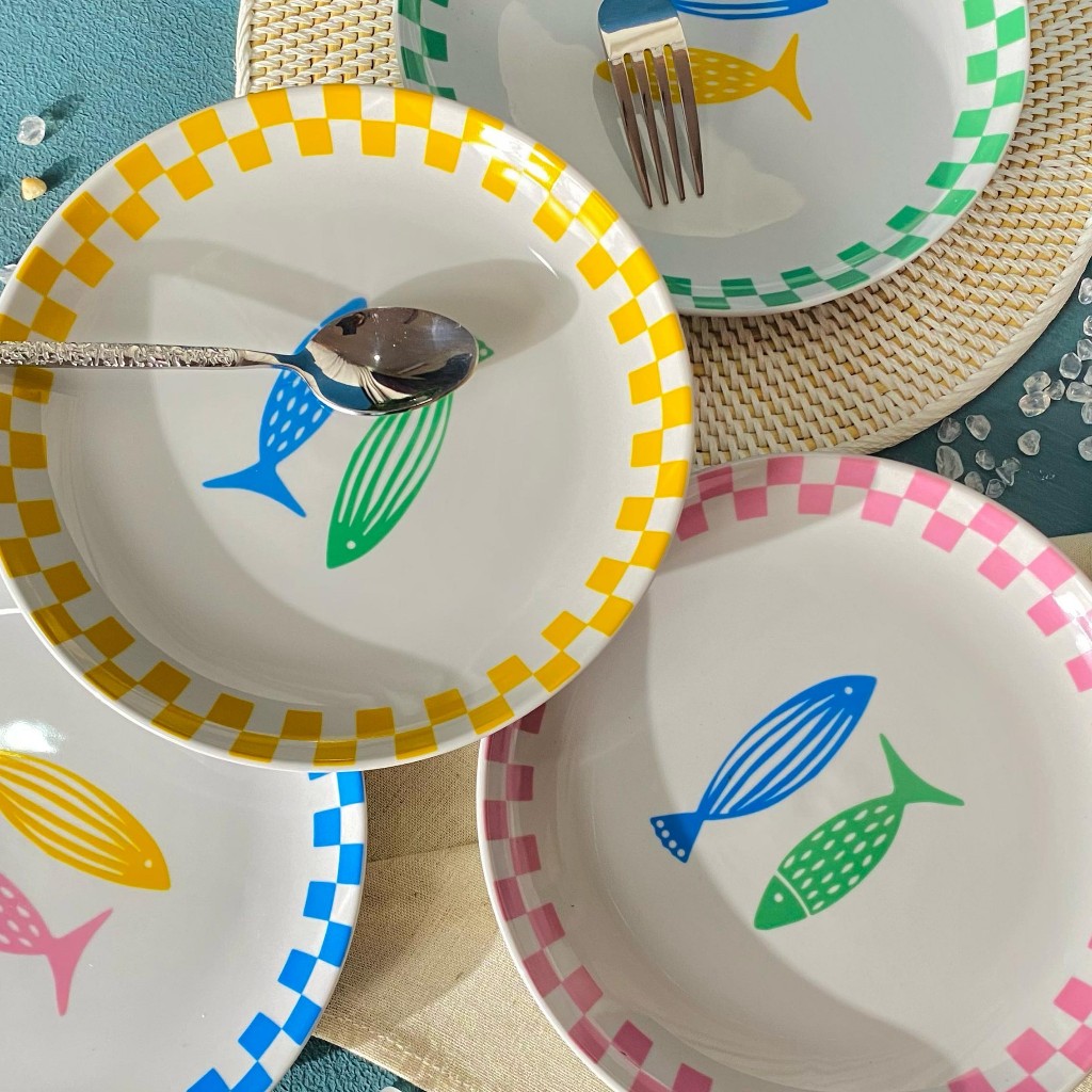Jual Carramica Piring Keramik Funky Fish Set | Shopee Indonesia