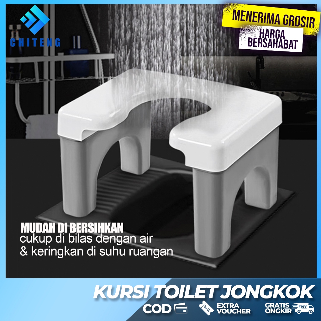 Chiteng Kursi Toilet Jongkok wc duduk portable Kamar Mandi kloset jongkok flush kursi toilet duduk kursi jongkok plastik