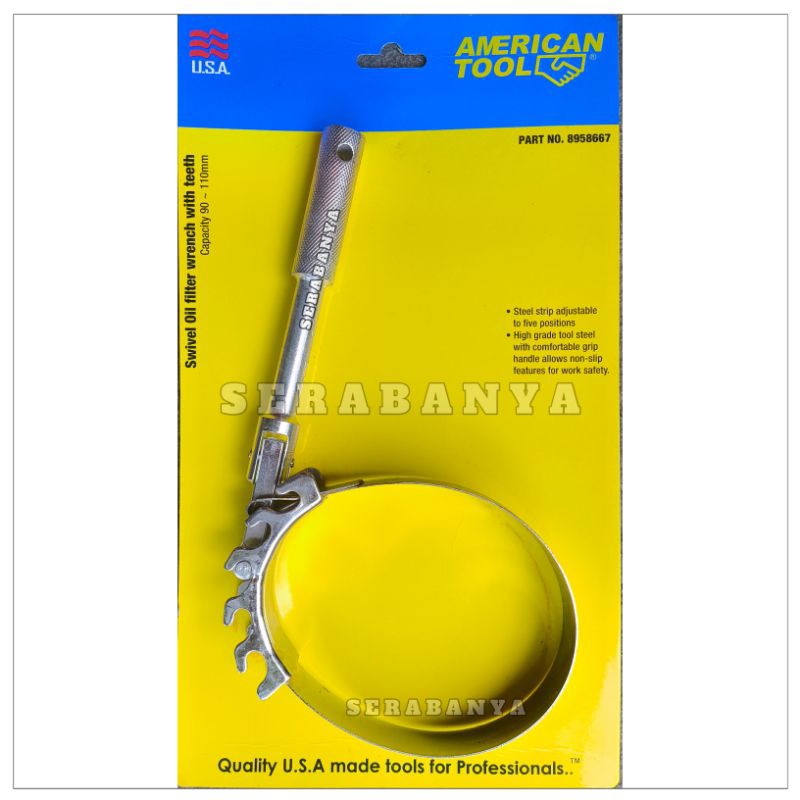 Jual AMERICAN TOOLS Kunci Filter Oli Mobil Model Sabuk Flat 90-110mm ...