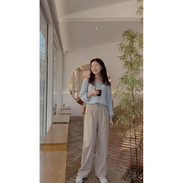 Cozie Cullot Loose Pants Higwais Cullot Pants Rib Knit Premium Celana Kulot