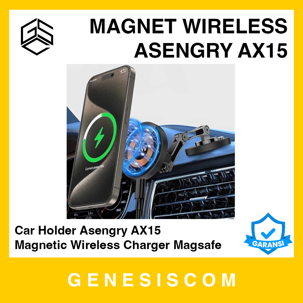 Jual Car Holder ASENGRY AX15 Magnetic Wireless Charger 15W Metal Besi ...