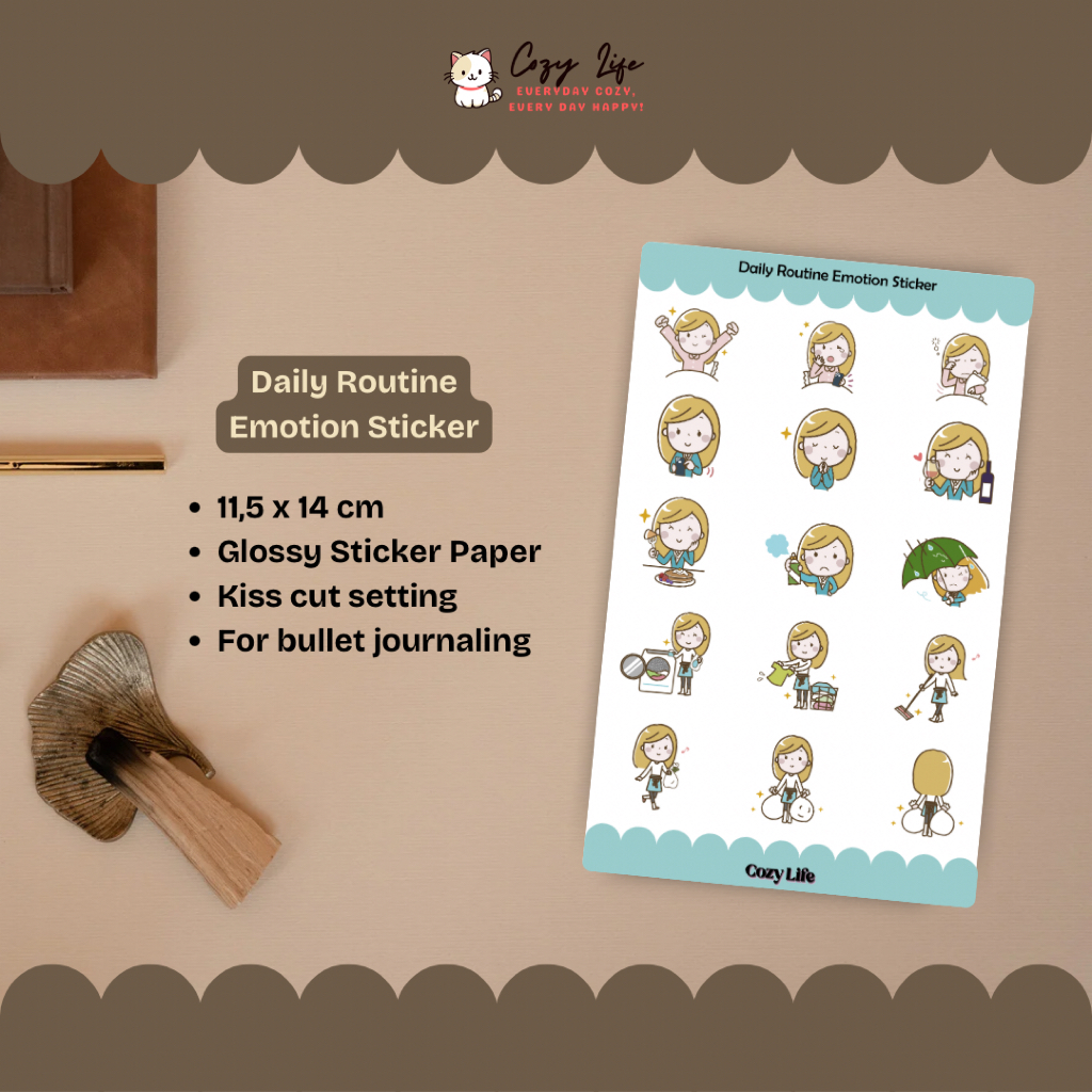 Jual Daily Routine Emotion Sticker – Cozy Life | Shopee Indonesia