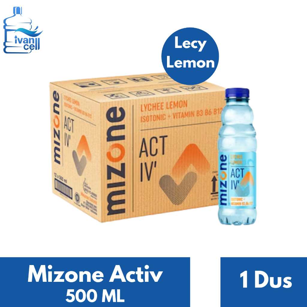 Jual [INSTANT] (1 DUS)MIZONE ACTIV LYCHEE LEMON 500 ML isi (12 BOTOL ...