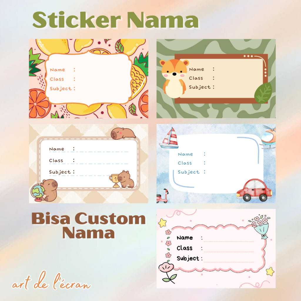 Jual Sticker Mata Pelajaran Isi 21pcs Sticker Nama Buku Stiker Anak ...