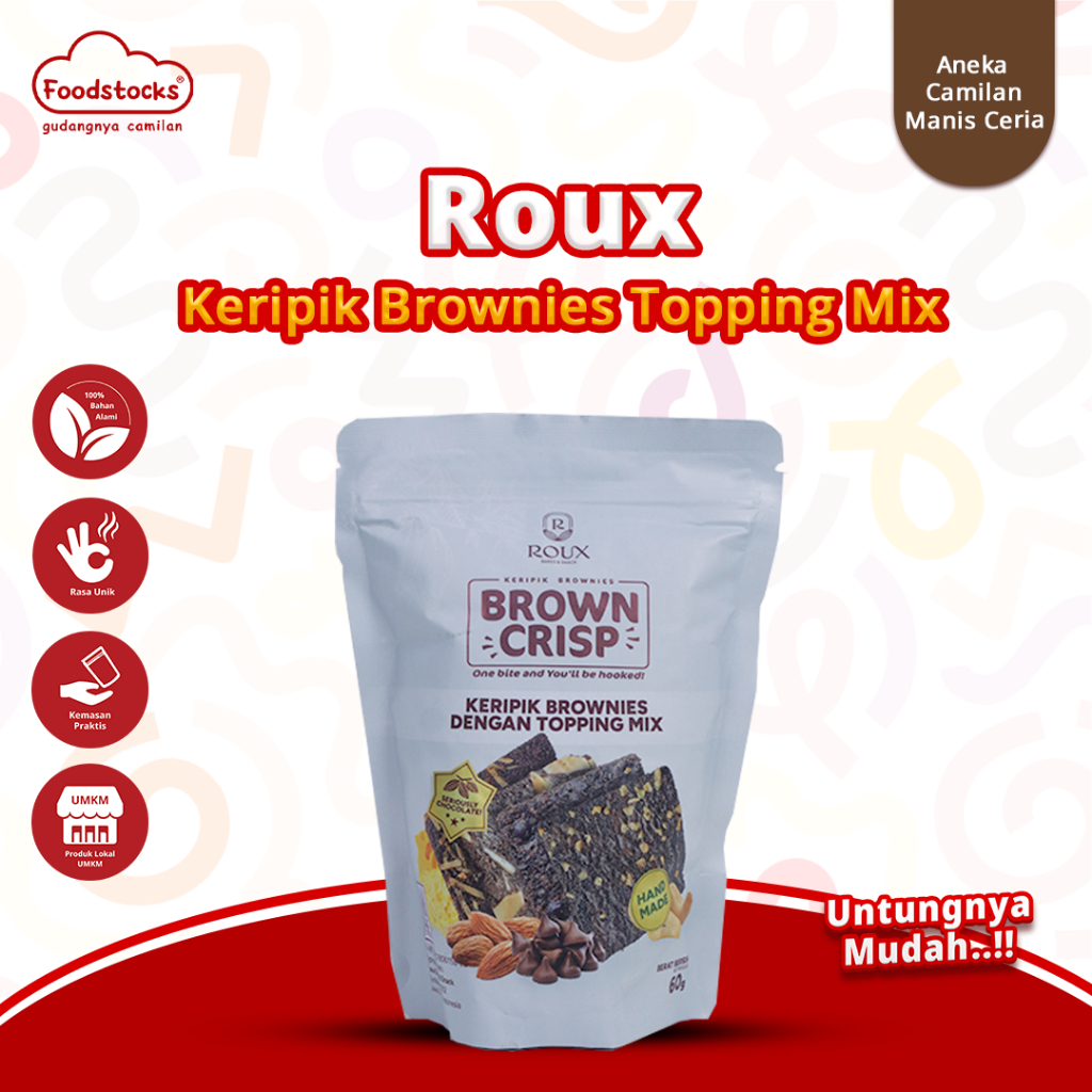 Jual Roux - Brown Crisp Keripik Brownies Crispy Topping Mix Almond ...