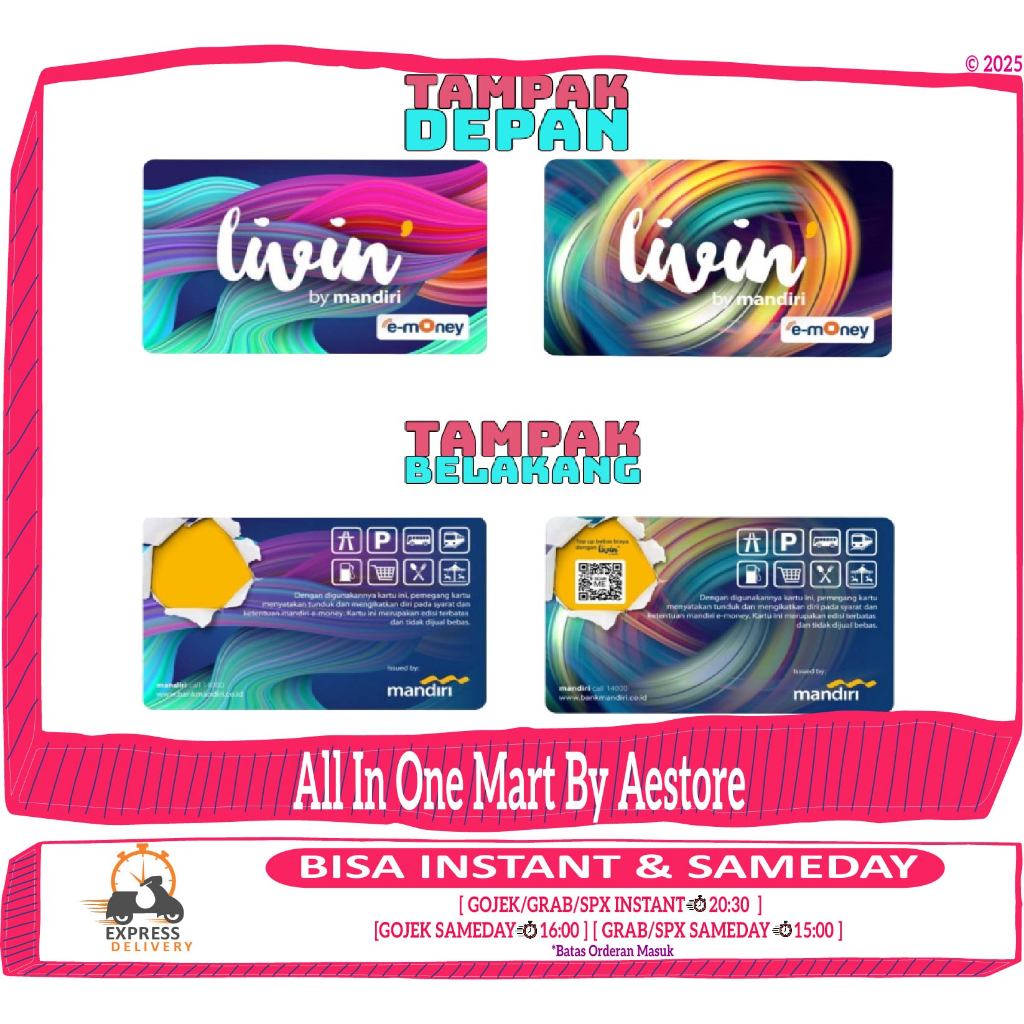 Jual Emoney livin mandiri / E-money livin mandiri / e toll mandiri ...
