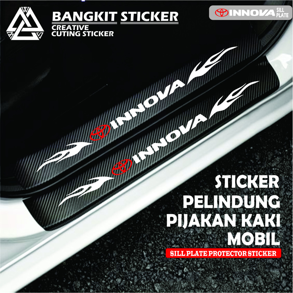 Jual Terbaru 9PCS Sticker Carbon 3D Door Sill Plate Mobil INNOVA Stiker ...