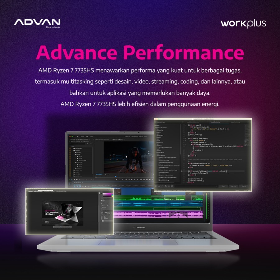 Jual Advan Workplus x Darbotz / POLOS AMD Ryzen 7 R7 7735HS ram 16GB ...