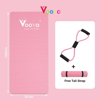 VOOVA Combo 2 in 1 Alat Olahraga dan Matras/ Matras dan Tali Yoga Elastis/ Set Alat Olahraga
