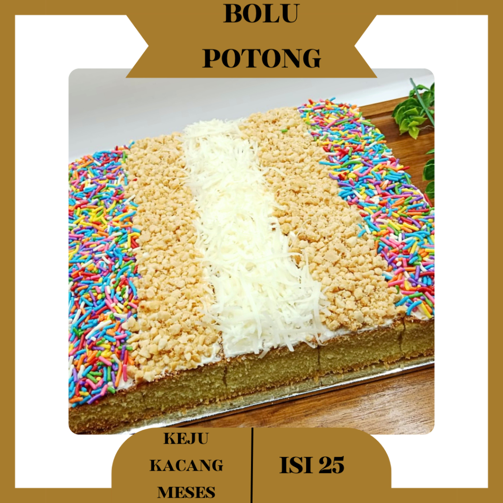 Jual Kue Bolu Potong 3(Tiga) Rasa Toping Seres Keju Kacang Isi 25Pcs ...