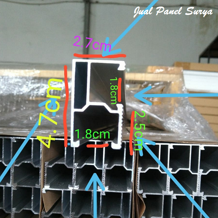 Jual Aluminium Rail 2.5m Mounting Rail Panel Surya PV Rail | Shopee ...