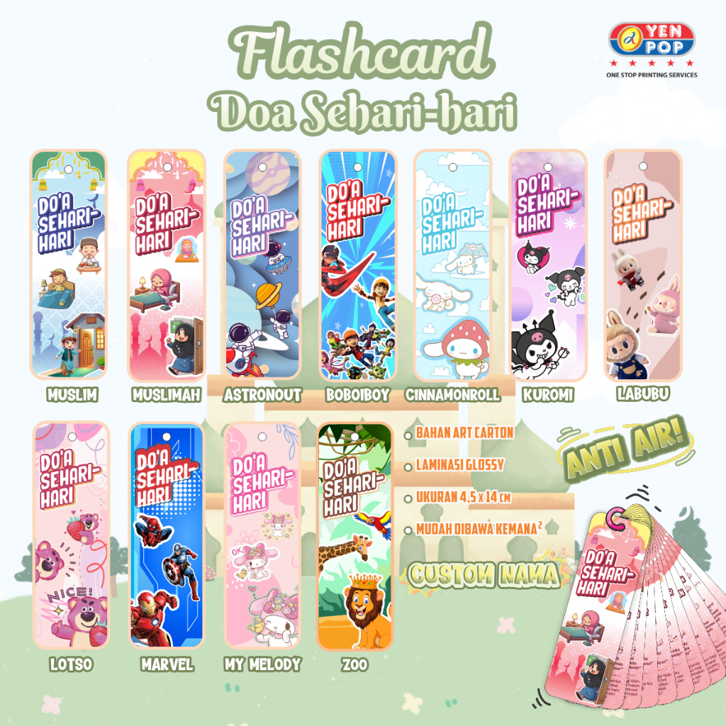 Jual FLASH CARD RING DOA DOA HARIAN / FLASHCARD DOA HARIAN ANAK / KARTU ...